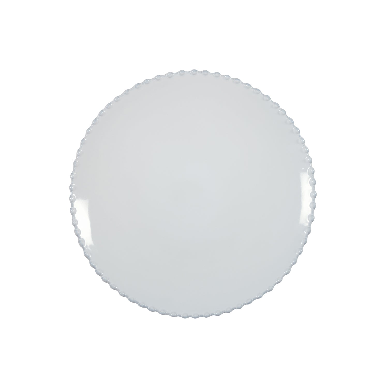 WHITE CHINA BOBBLE EDGE PLATE