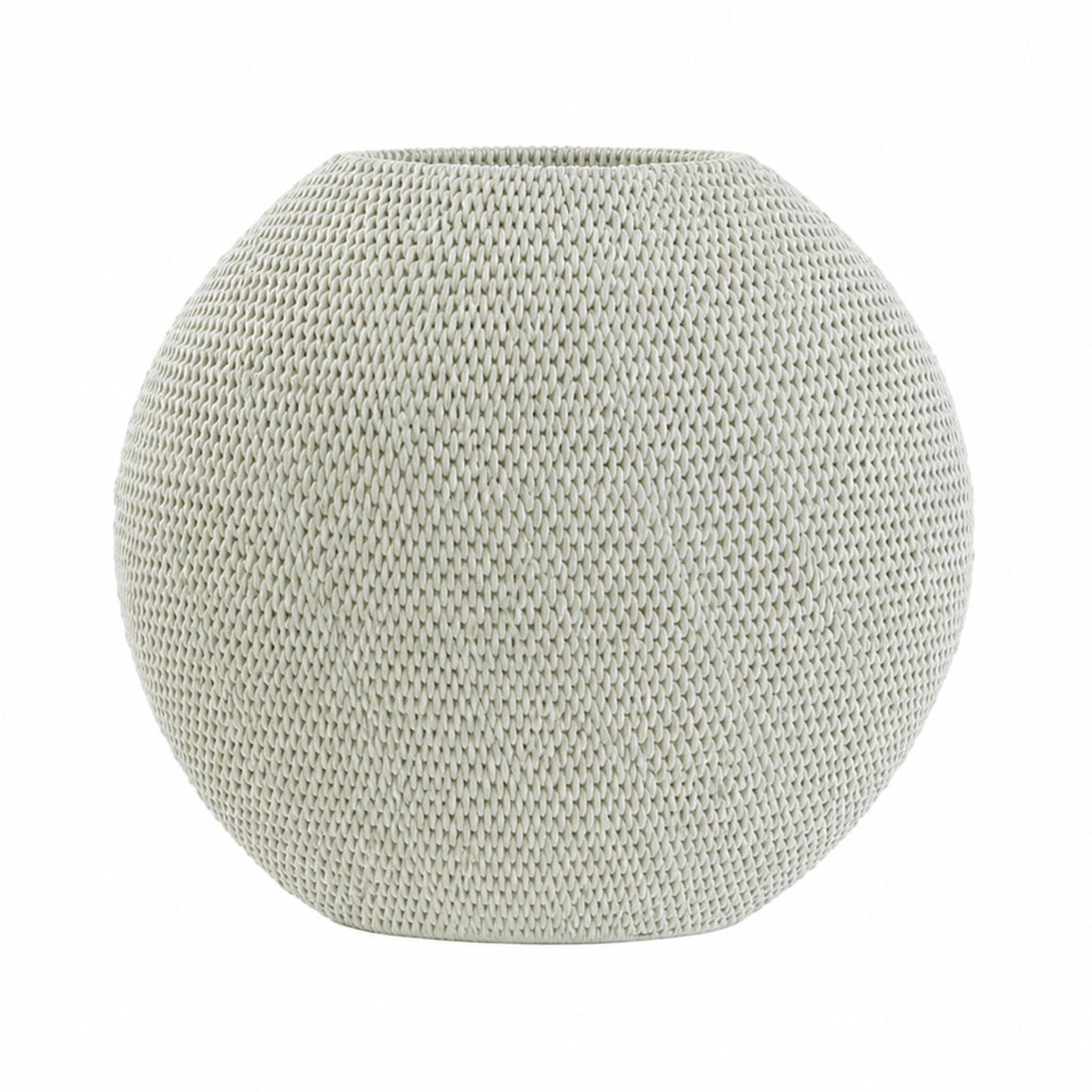 ROUND FLAT VASE - SAND - L