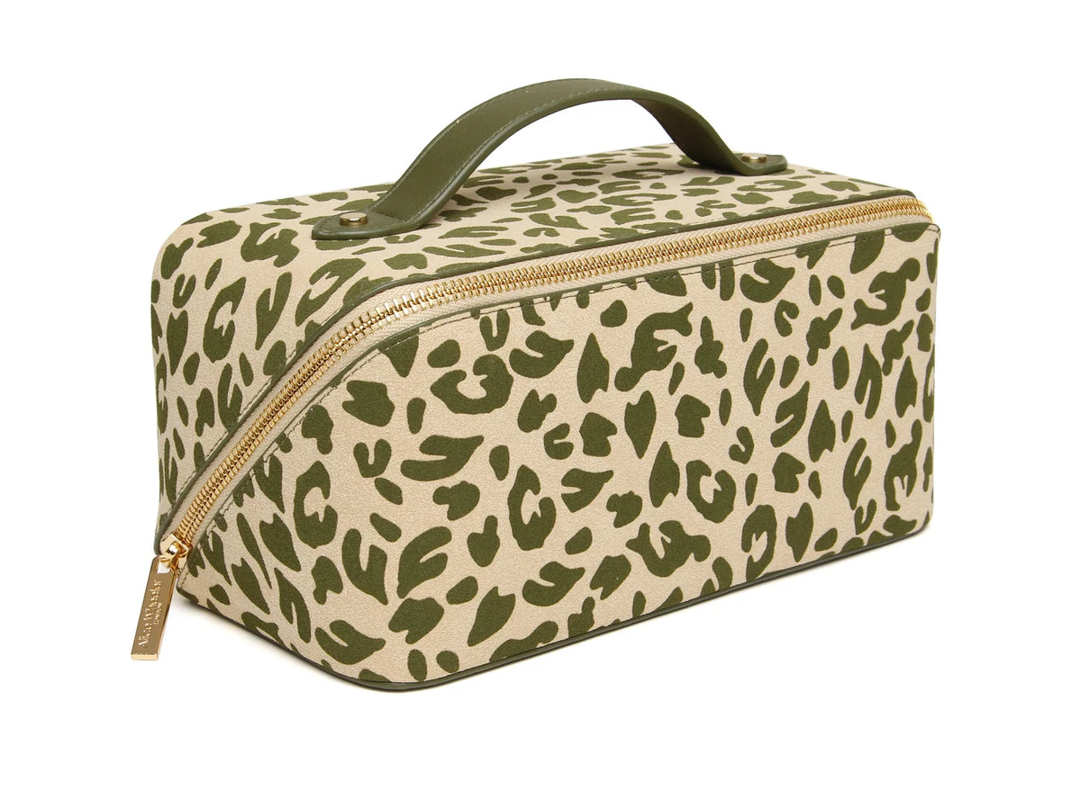 TRAVEL CASE - GREEN LEOPARD LARGE