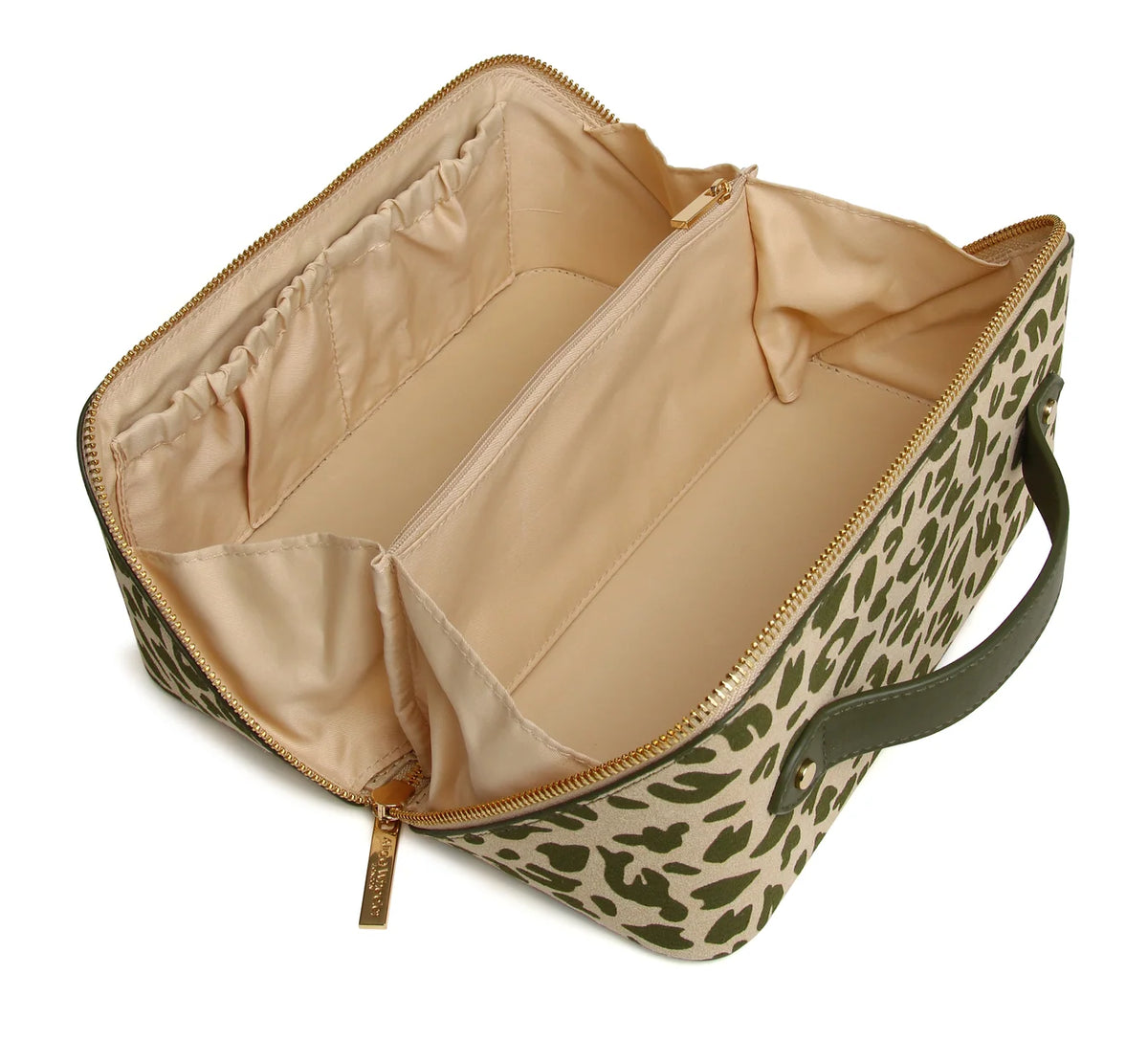 TRAVEL CASE - GREEN LEOPARD LARGE