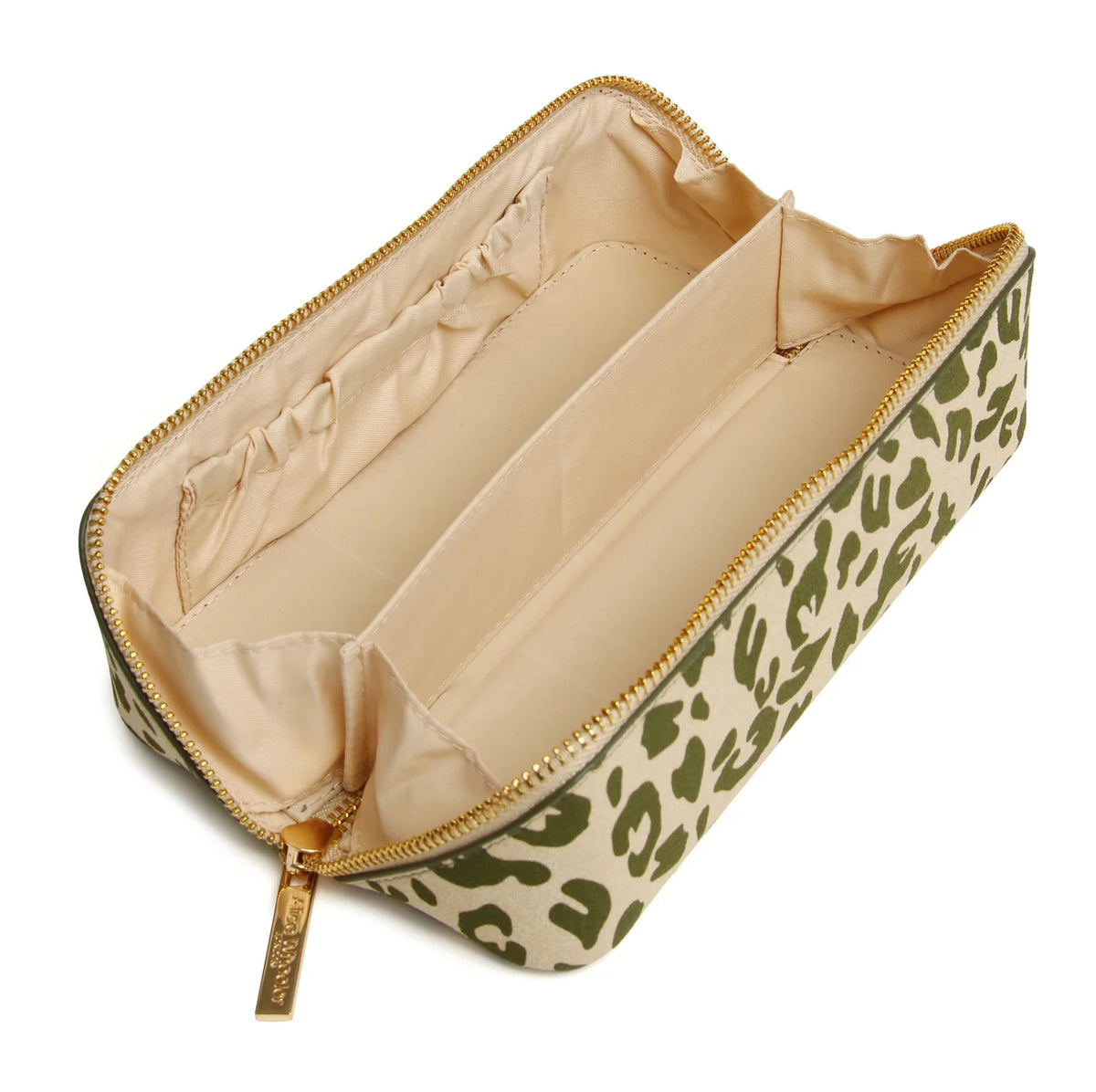 TRAVEL CASE- GREEN LEOPARD - SMALL