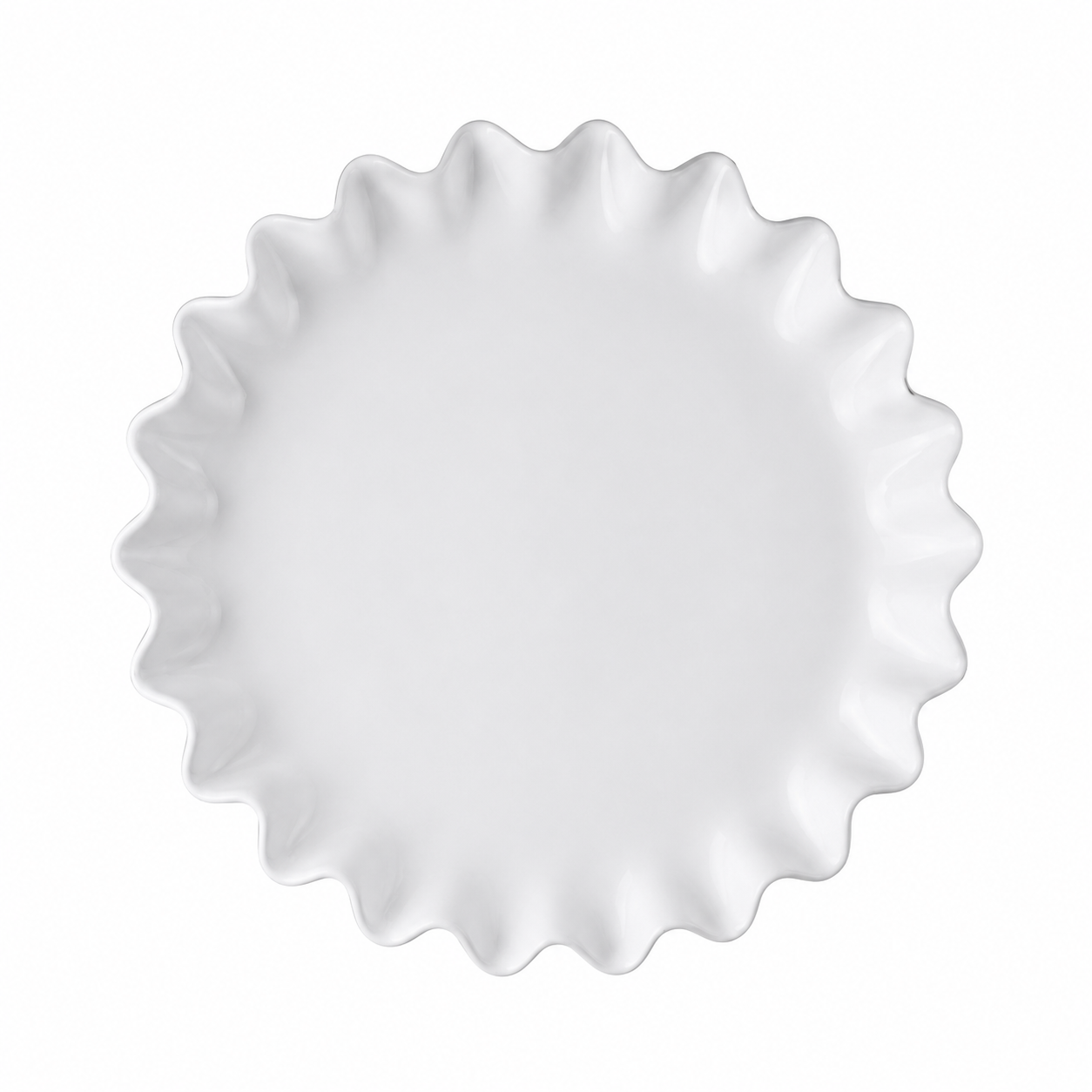 RUFFLE WHITE CAKE PLATE