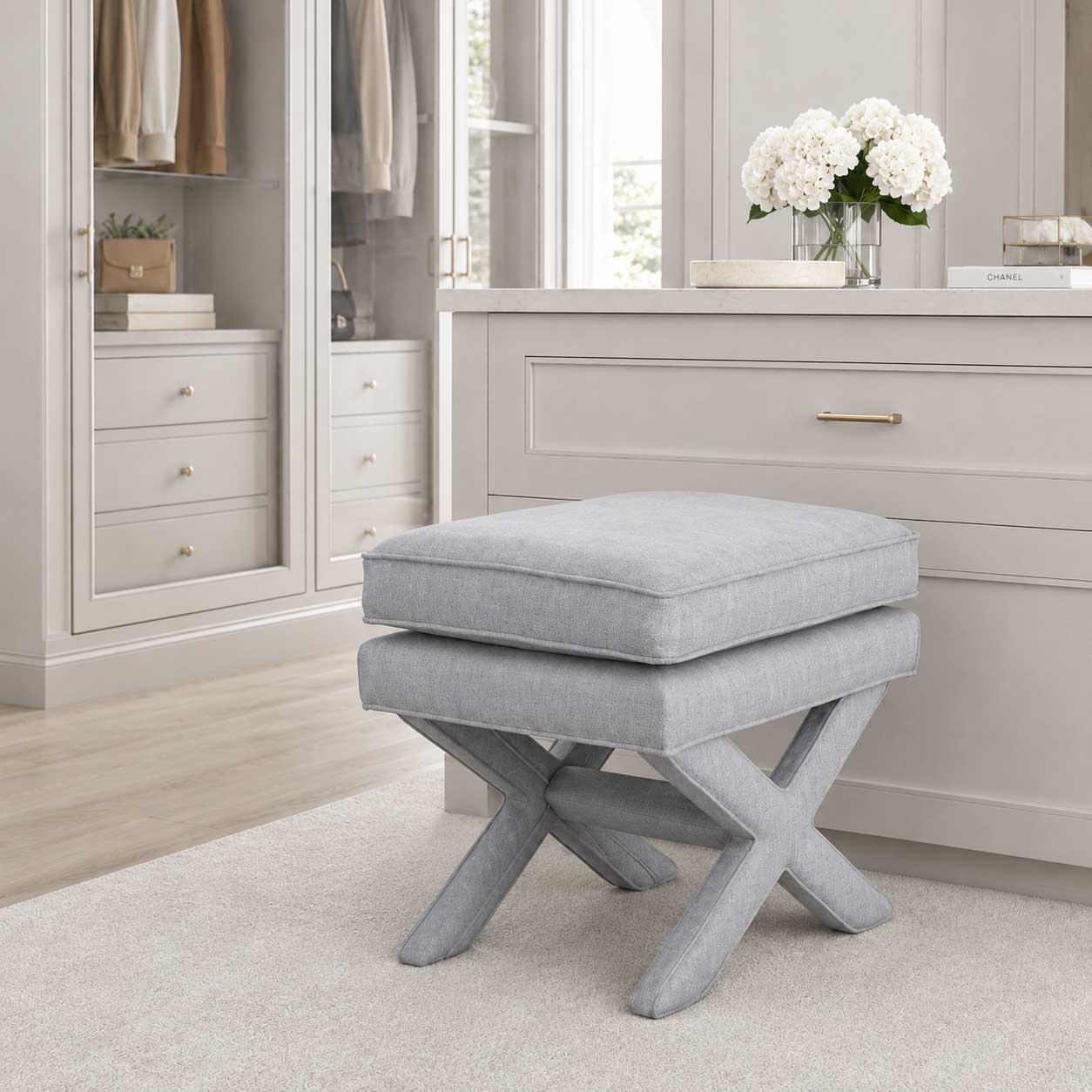 CROSS MY HEART STOOL - TAUPE OR DOVE GREY