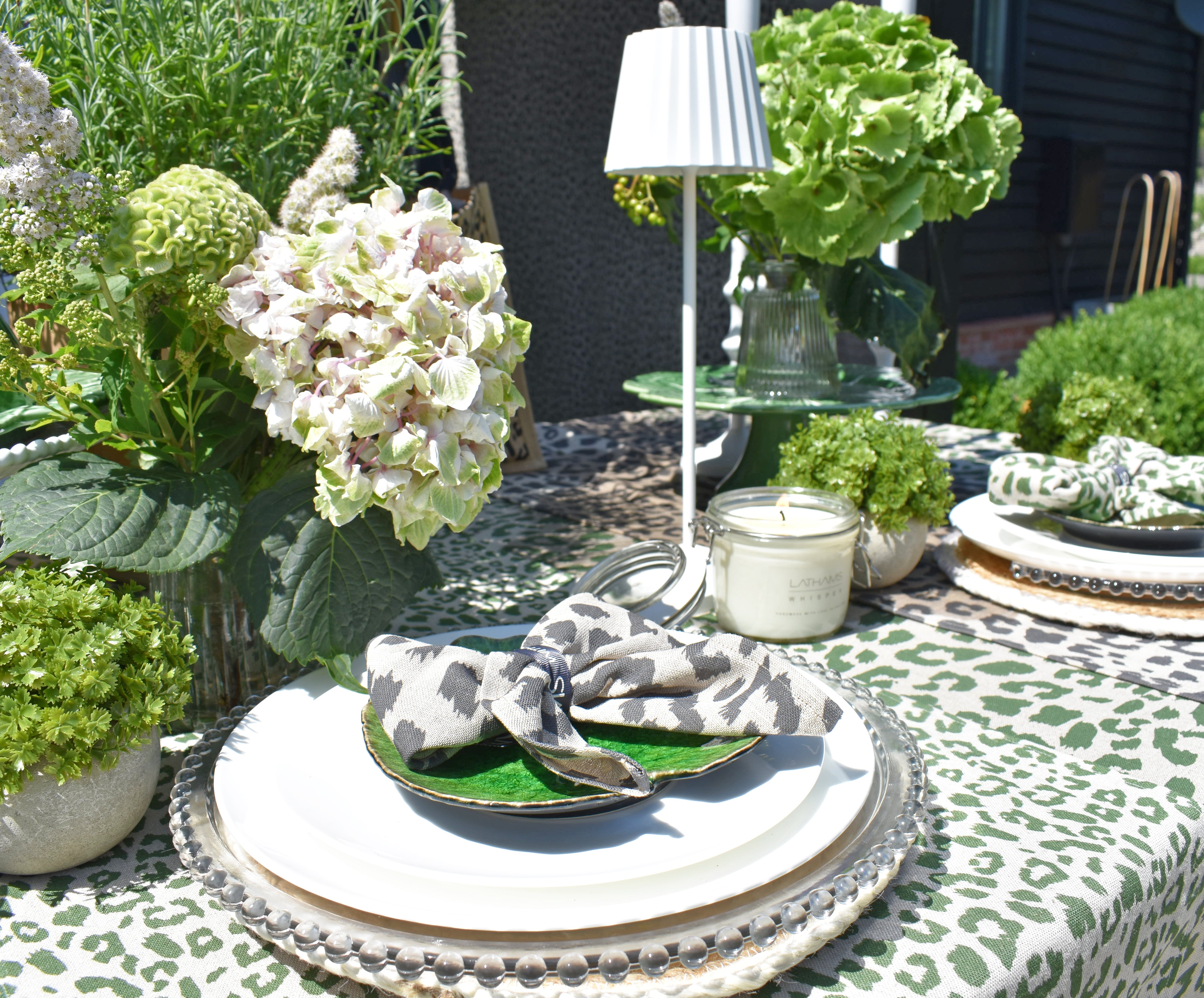LEOPARD NAPKIN - GREY/LINEN