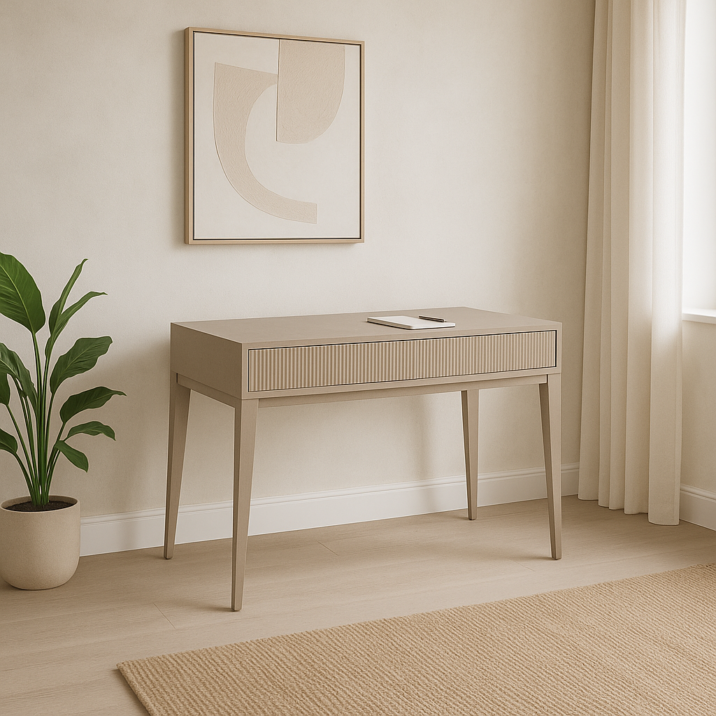 FLUTED DRESSING TABLE - STONE GREY
