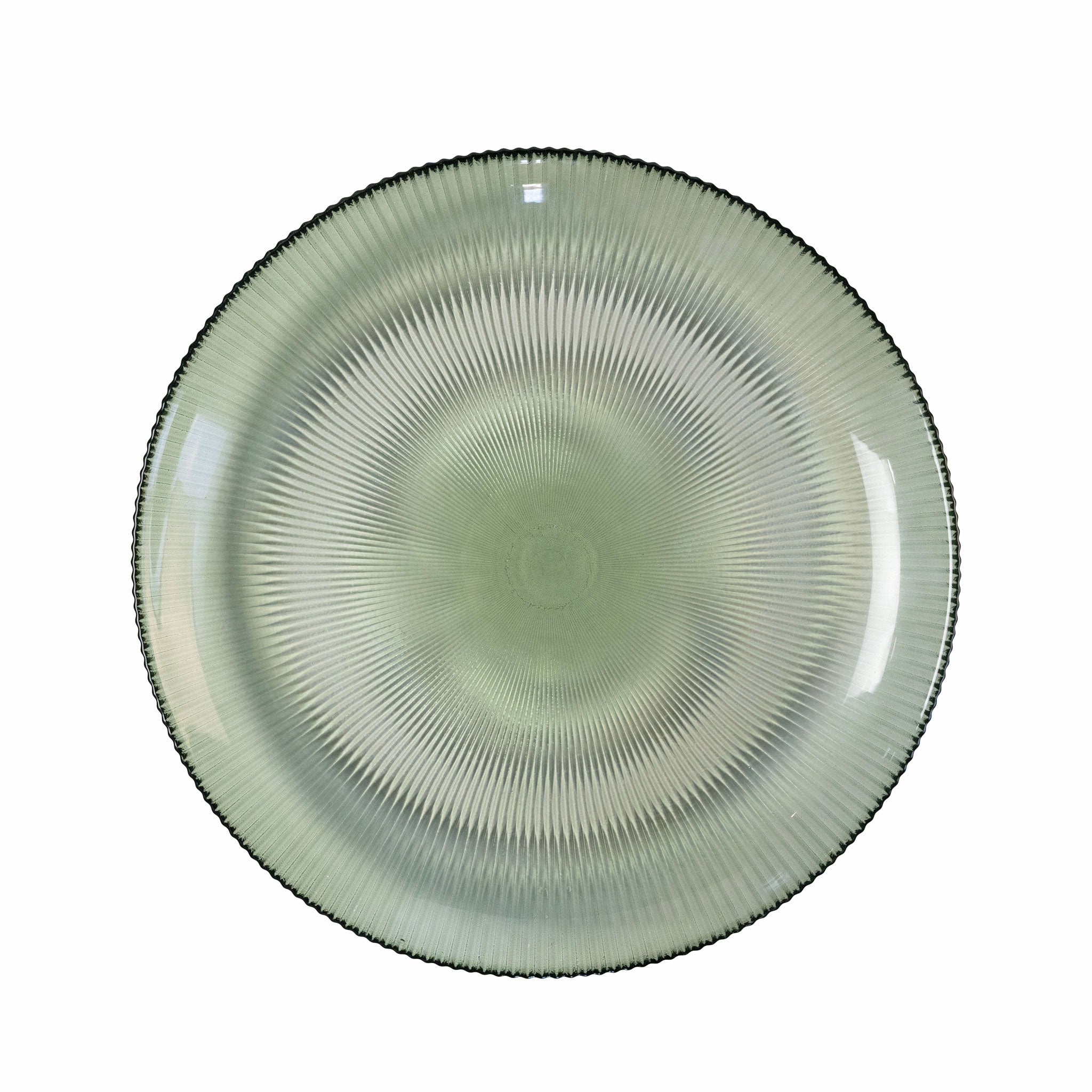 RIBBED GLASS PLATE - L