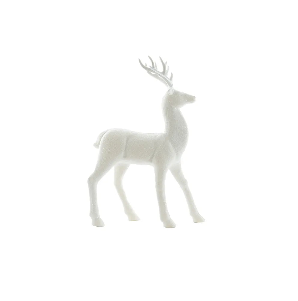 GLITTER STANDING REINDEER - WHITE 32cm