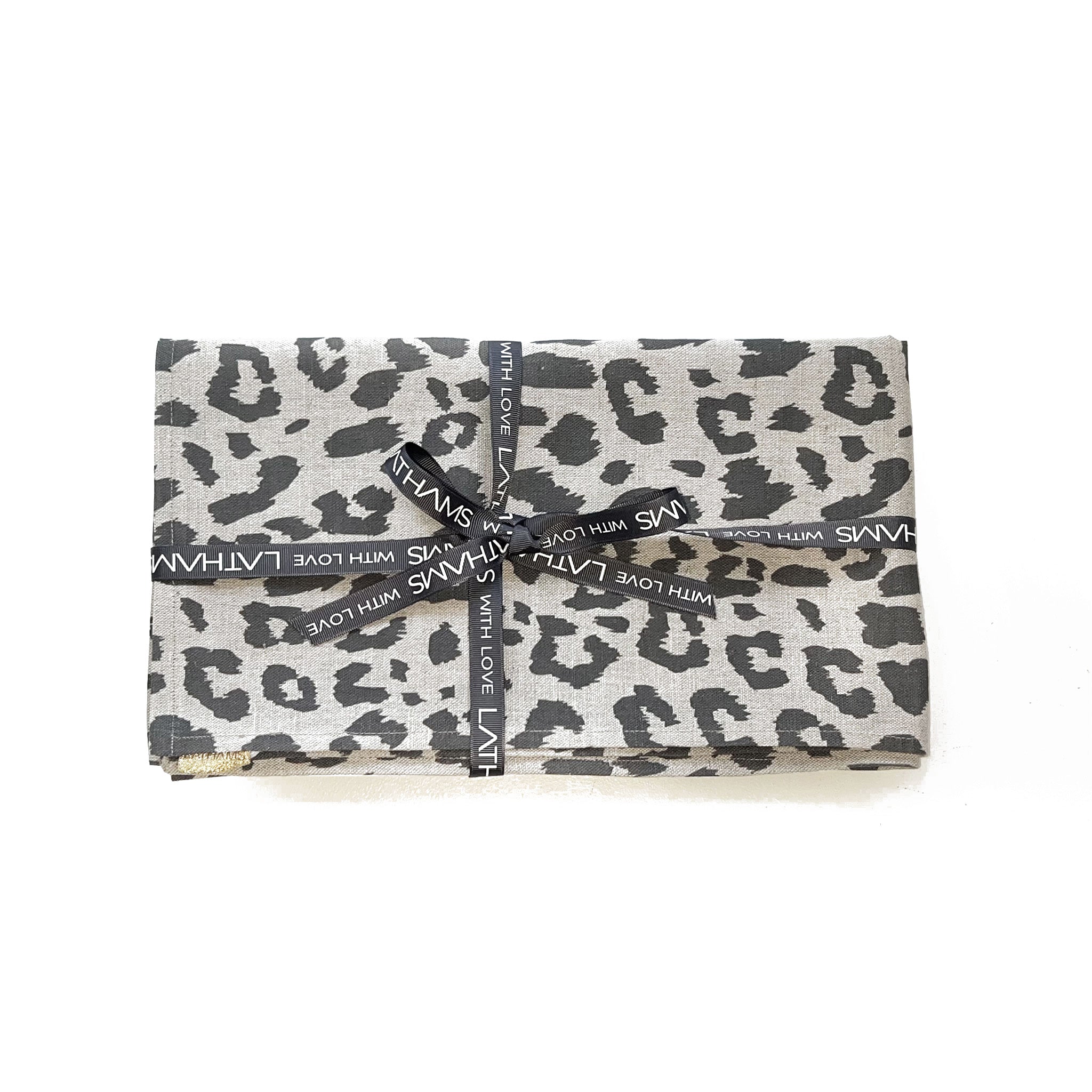 LEOPARD TABLE RUNNER - GREY/LINEN LEOPARD