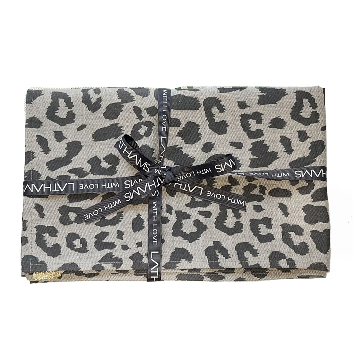 GREY LEOPARD TABLE CLOTH - SQUARE