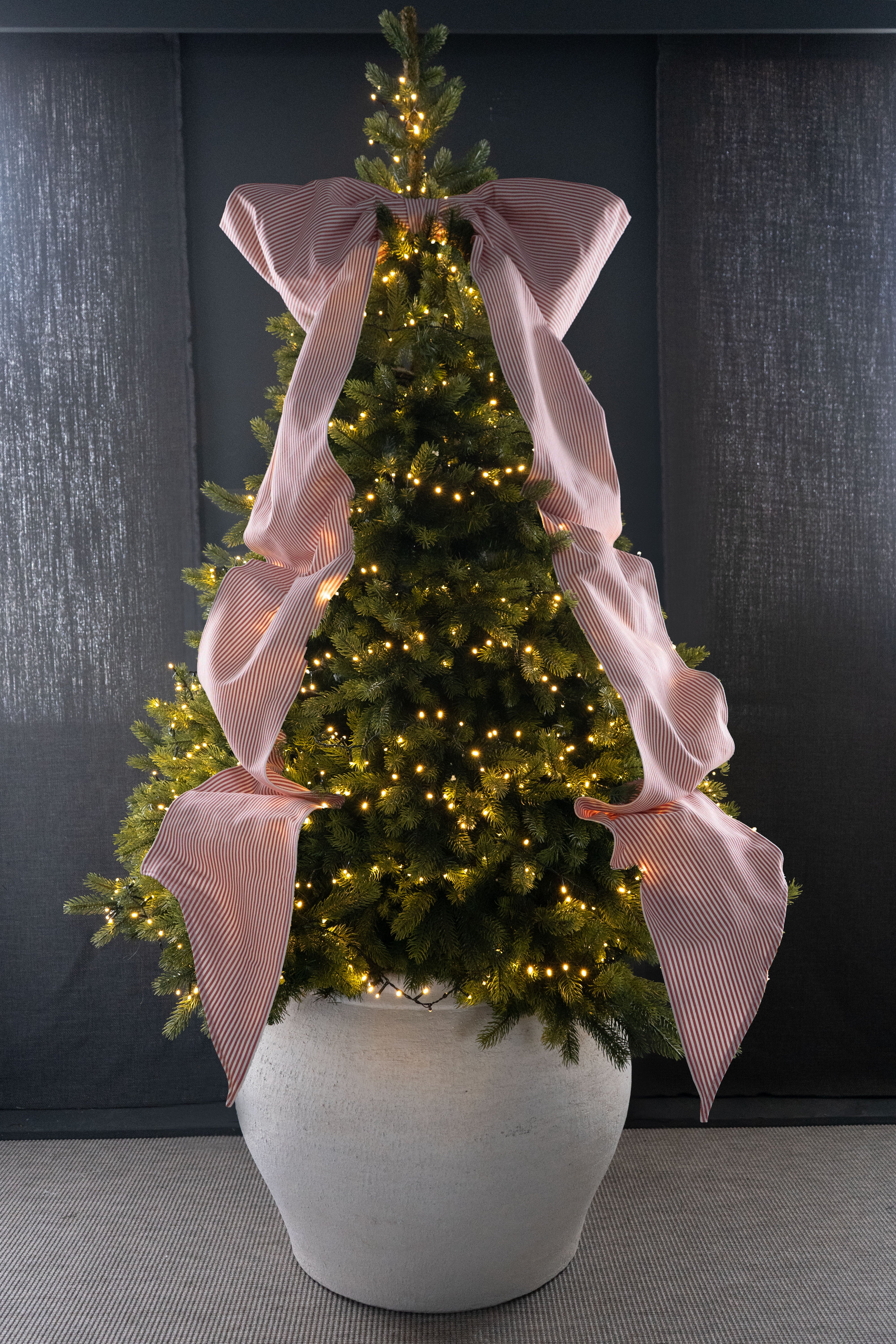 Majestic Red & White Striped Bow – Handmade (Pre-Order by 15th Nov)