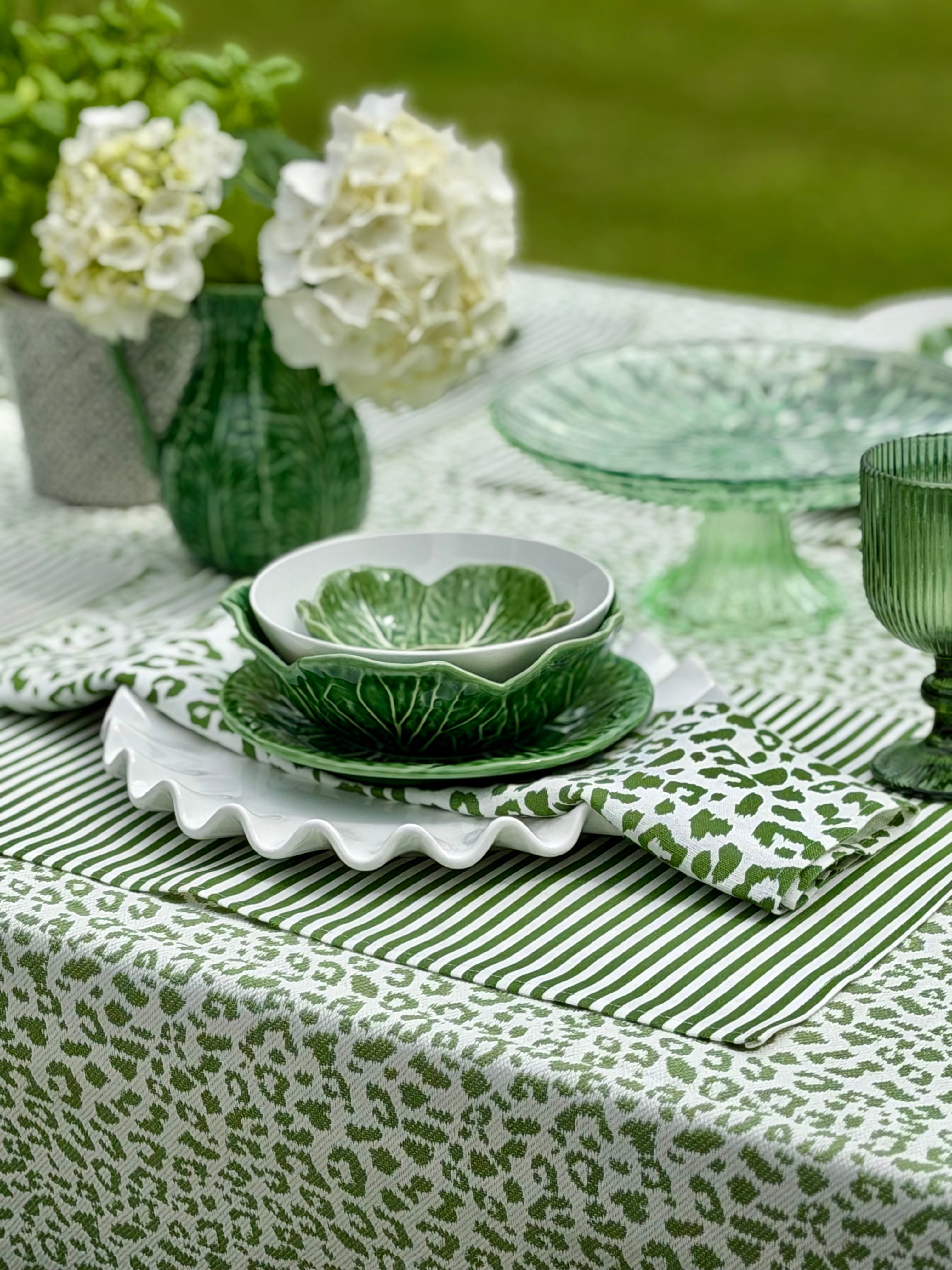 TIME FOR TEA NAPKIN GREEN LEOPARD