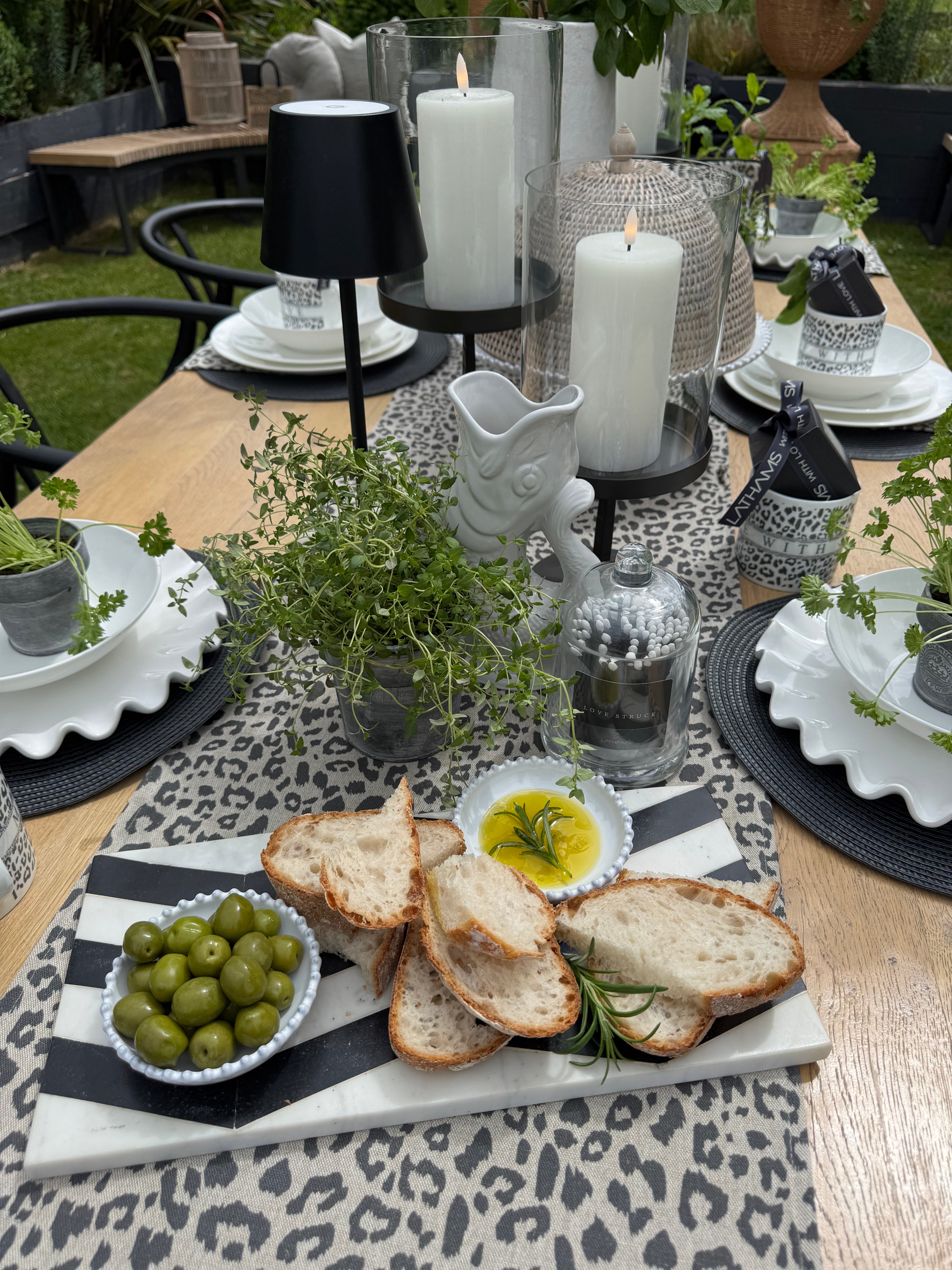 GREY LEOPARD TABLE RUNNER - LARGE
