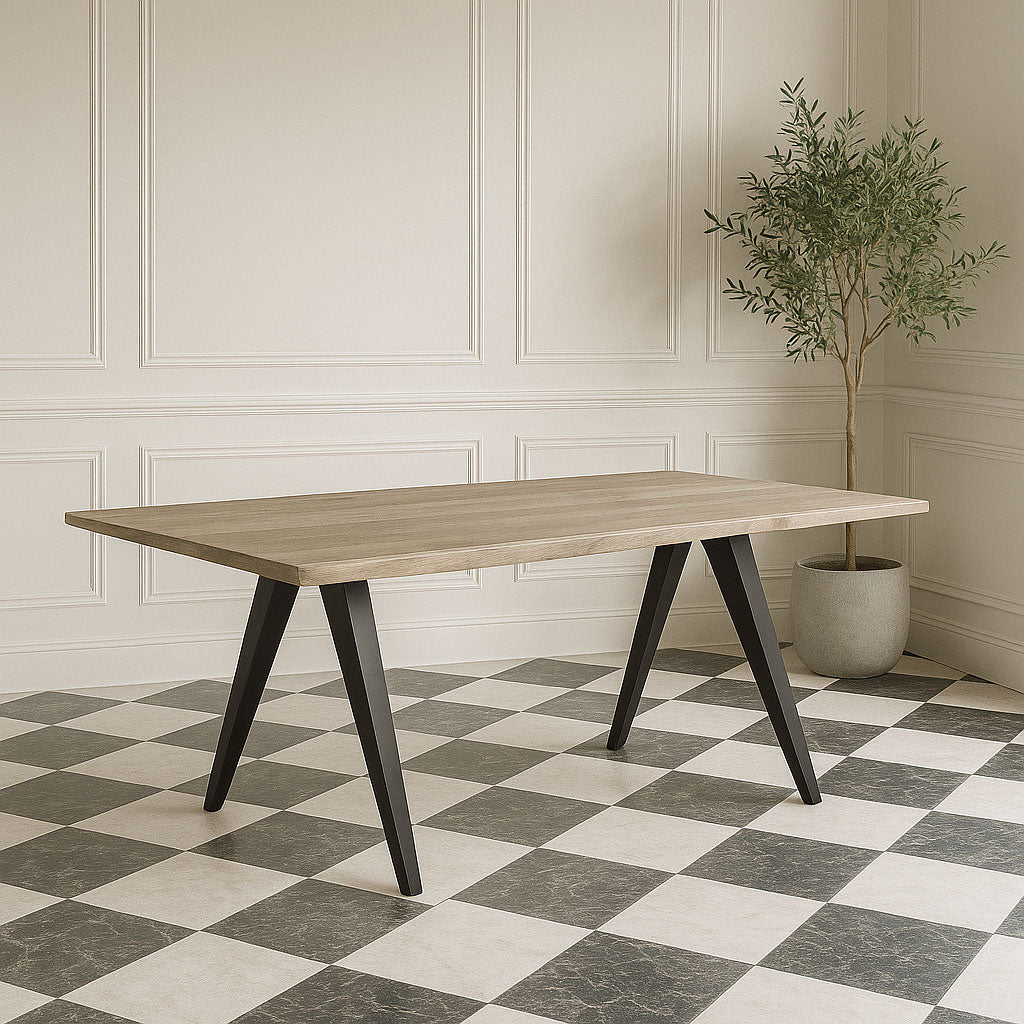 MISTWOOD DINING TABLE - METAL LEGS