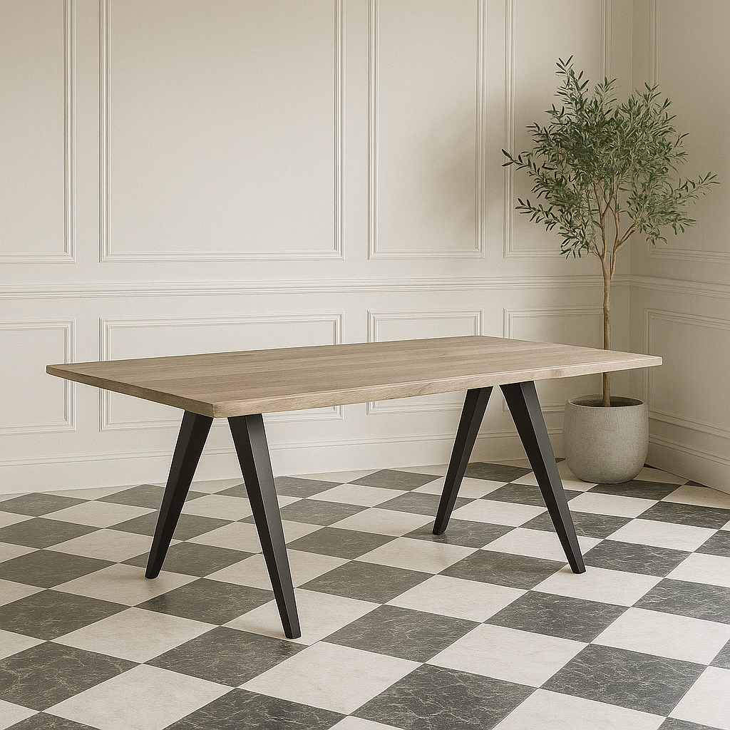 MISTWOOD DINING TABLE - METAL LEGS