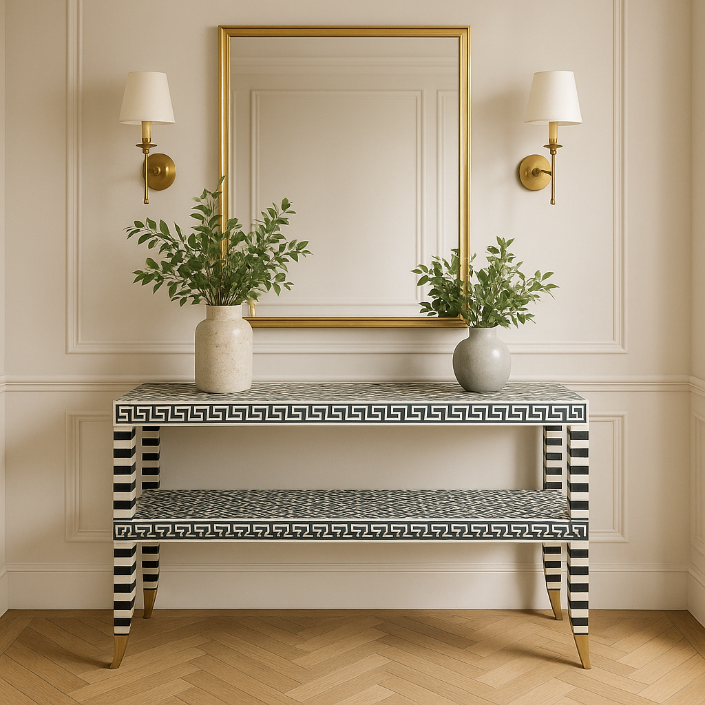 MONOCHROME BONE INLAY CONSOLE