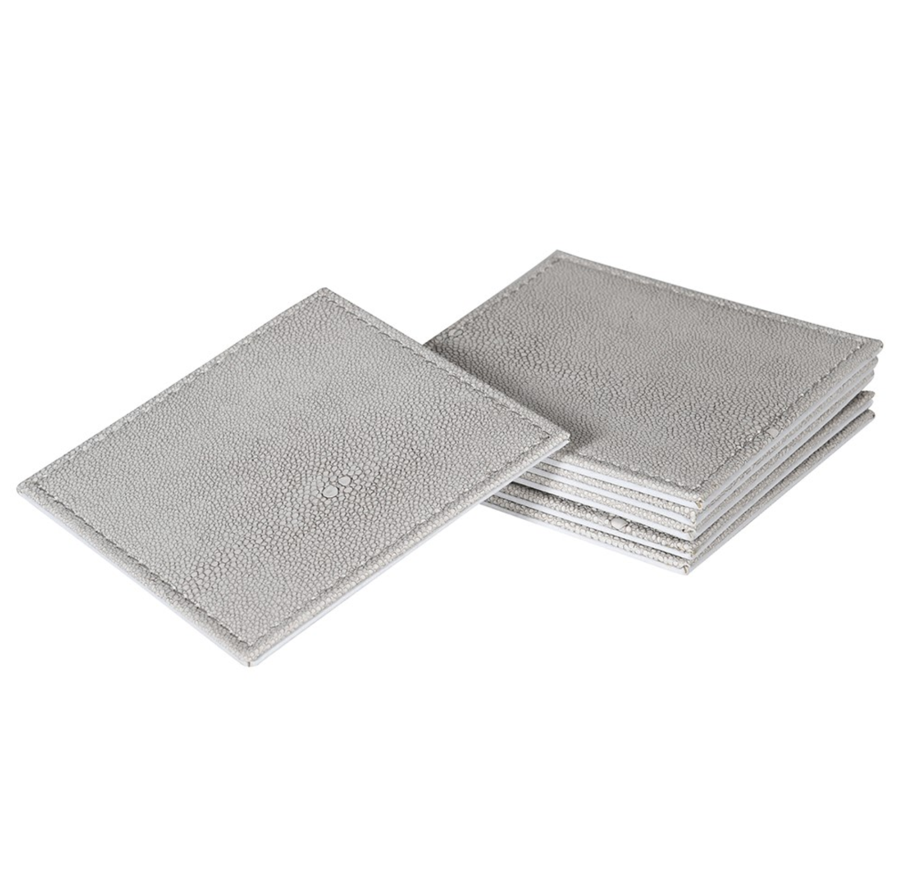 Square Coasters Shagreen Ivory