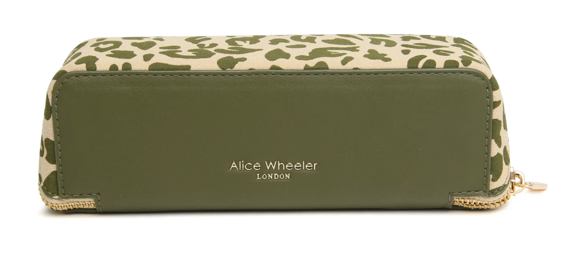 TRAVEL CASE- GREEN LEOPARD