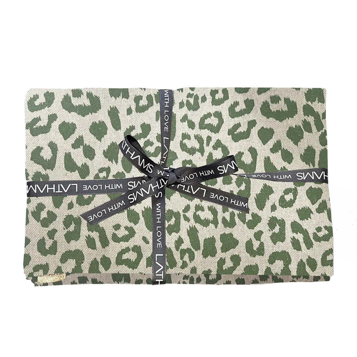 GREEN LEOPARD TABLE CLOTH - SQUARE