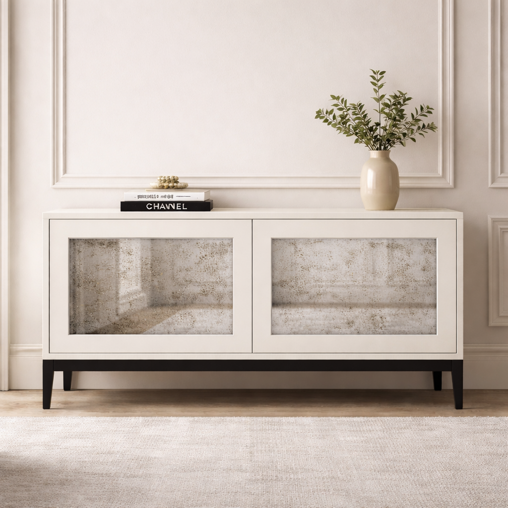 THE LOVER TV UNIT - ANTIQUE MIRRORED DOORS