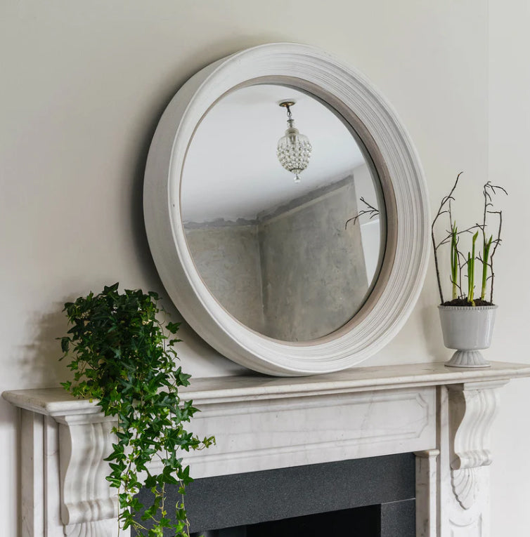 WHITE ROUND MIRROR