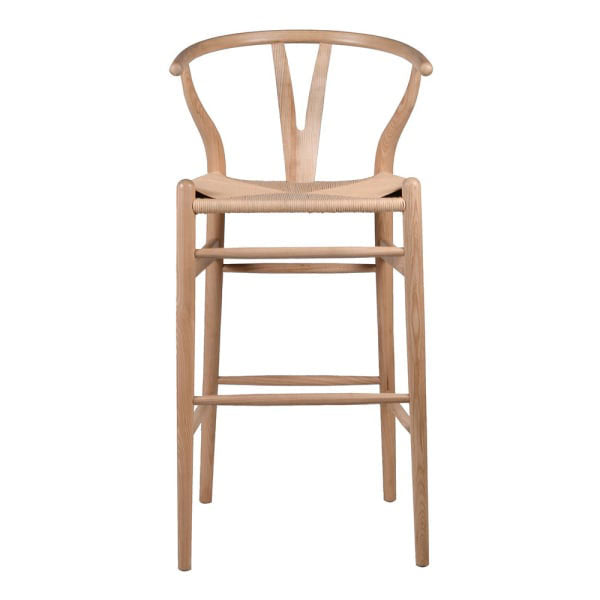 WISHBONE BAR STOOL - NATURAL ELM