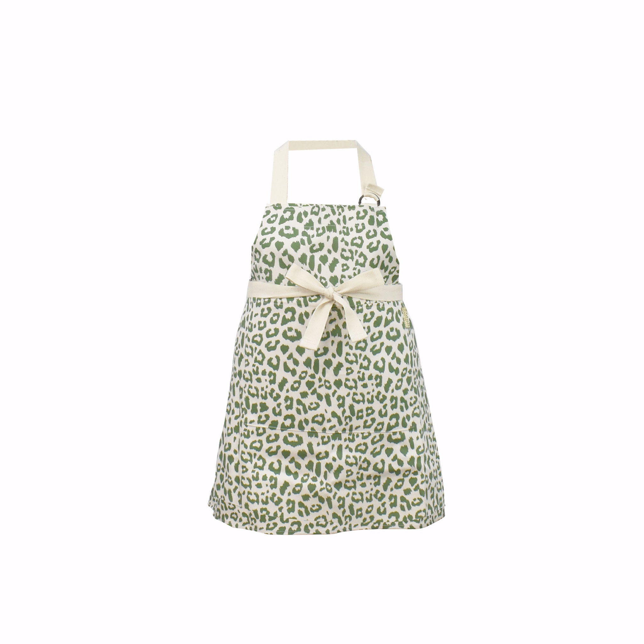 LEOPARD PRINT APRON GREEN - CHILD