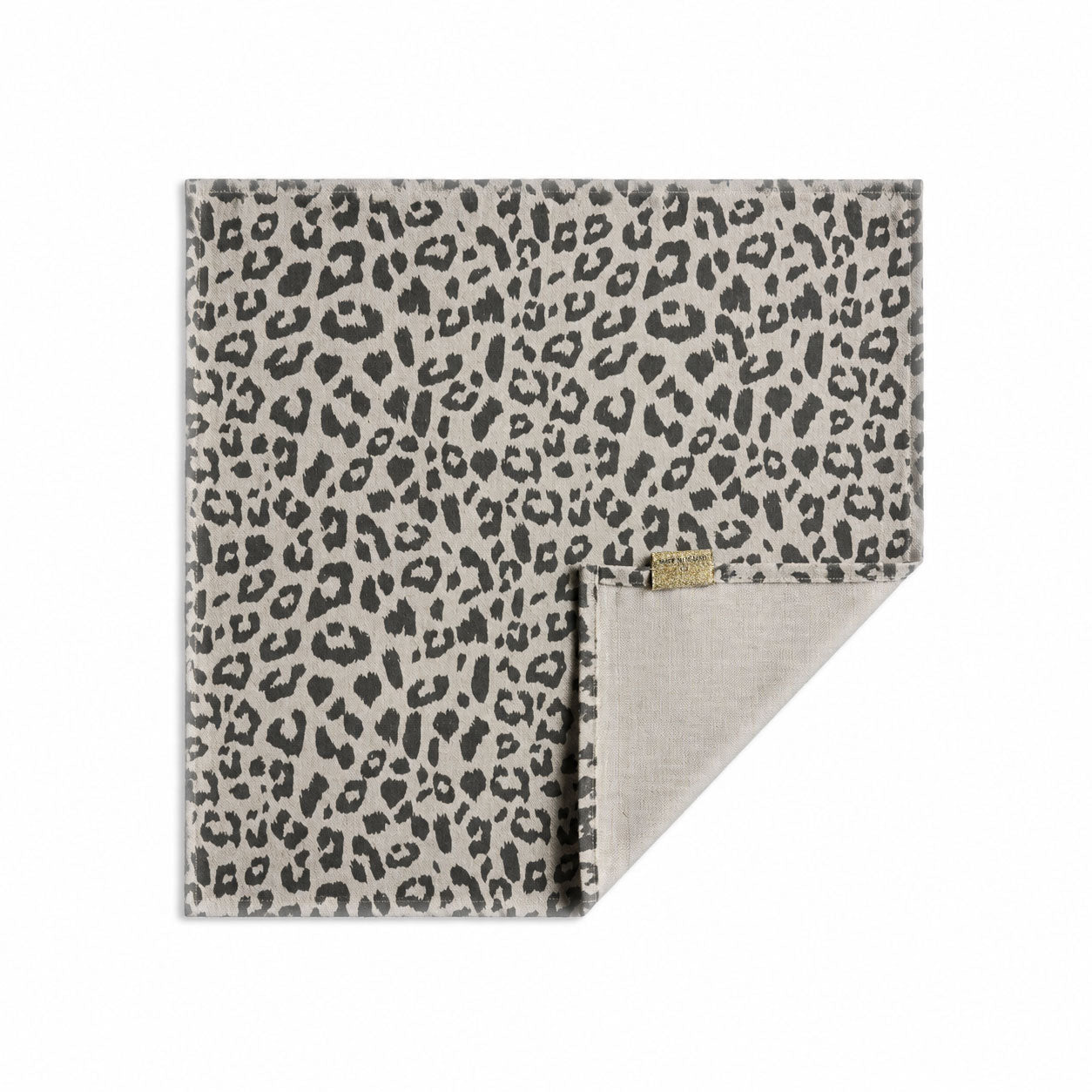 LEOPARD NAPKIN - GREY/LINEN