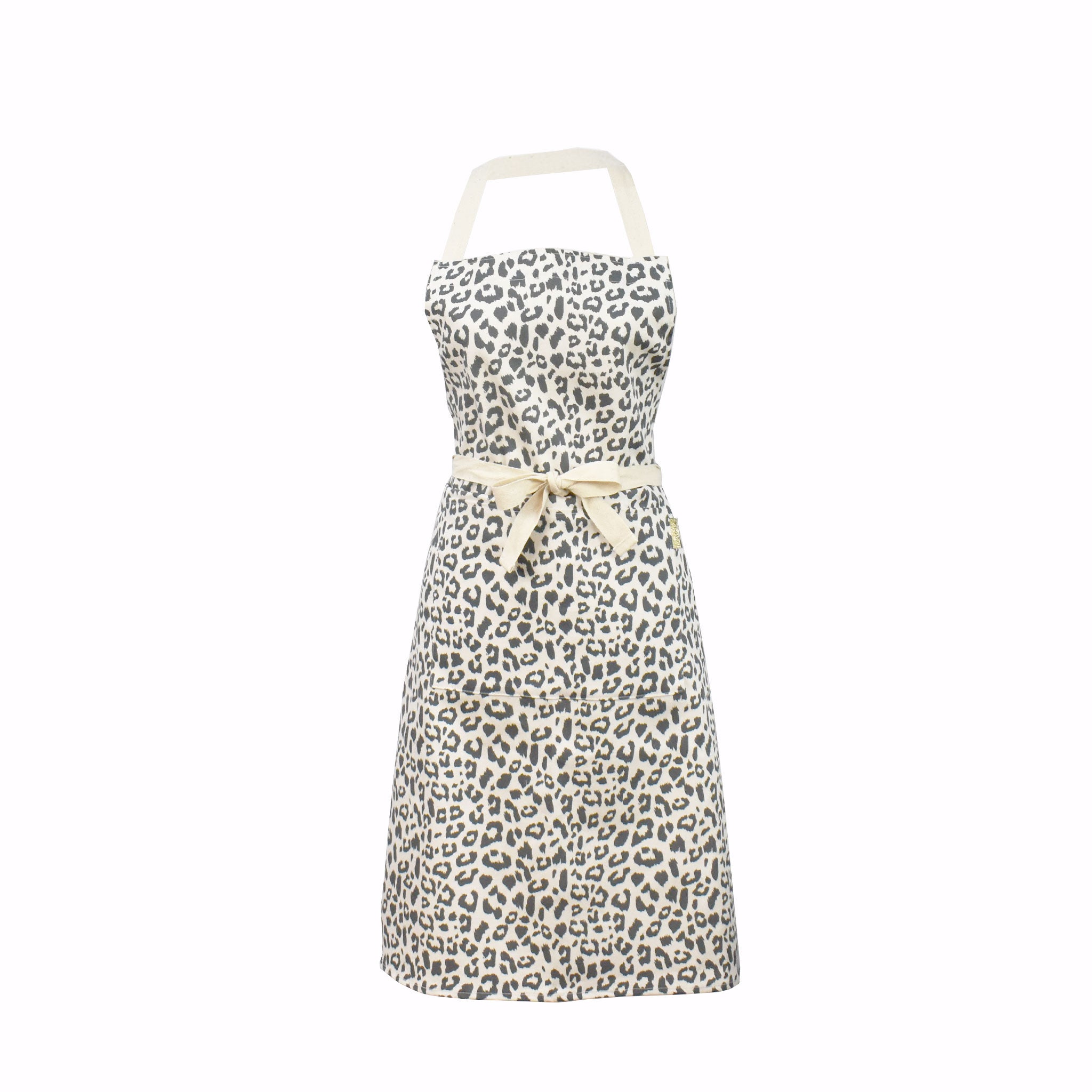 LEOPARD APRON GREY - ADULT