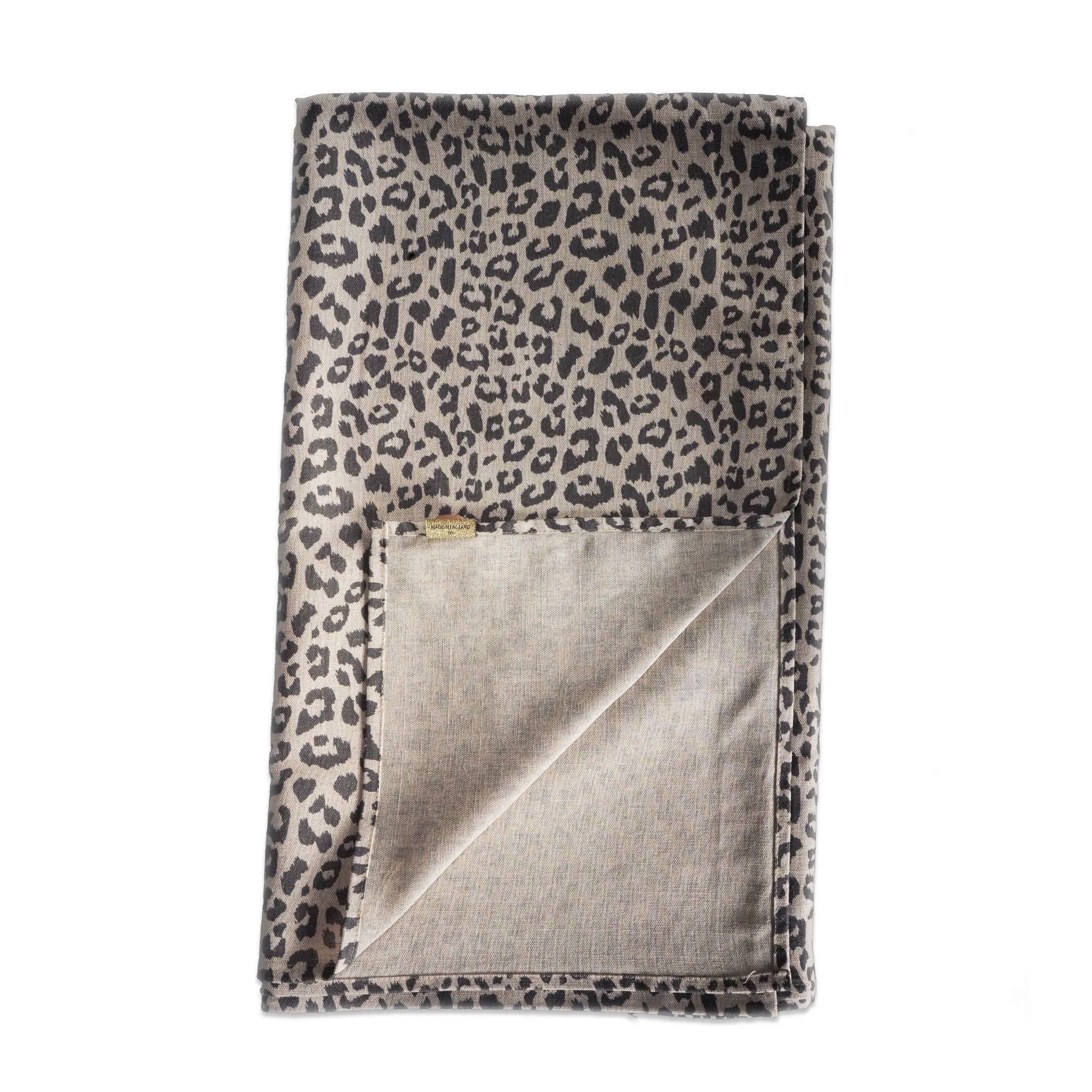 GREY LEOPARD TABLE CLOTH