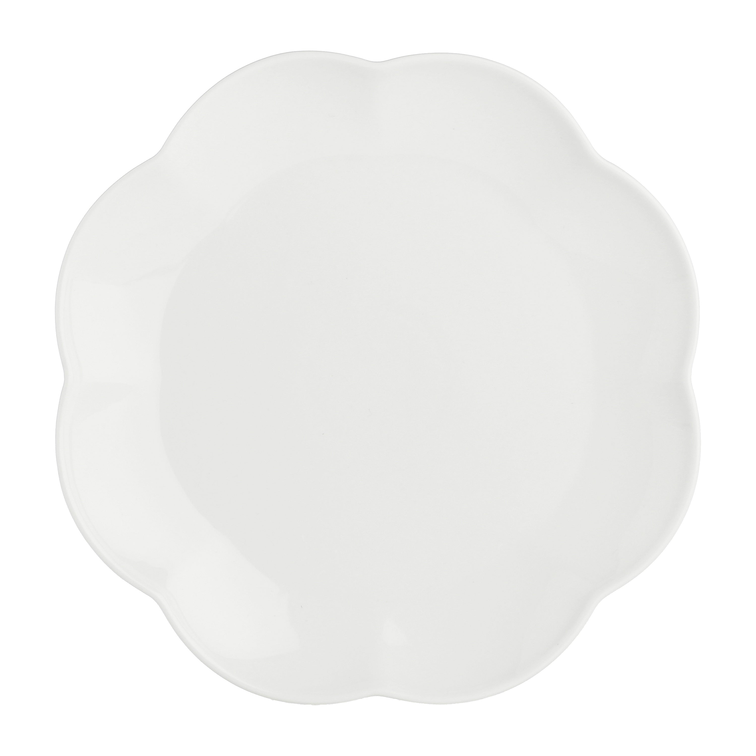 PETAL EDGE WHITE DESSERT PLATE
