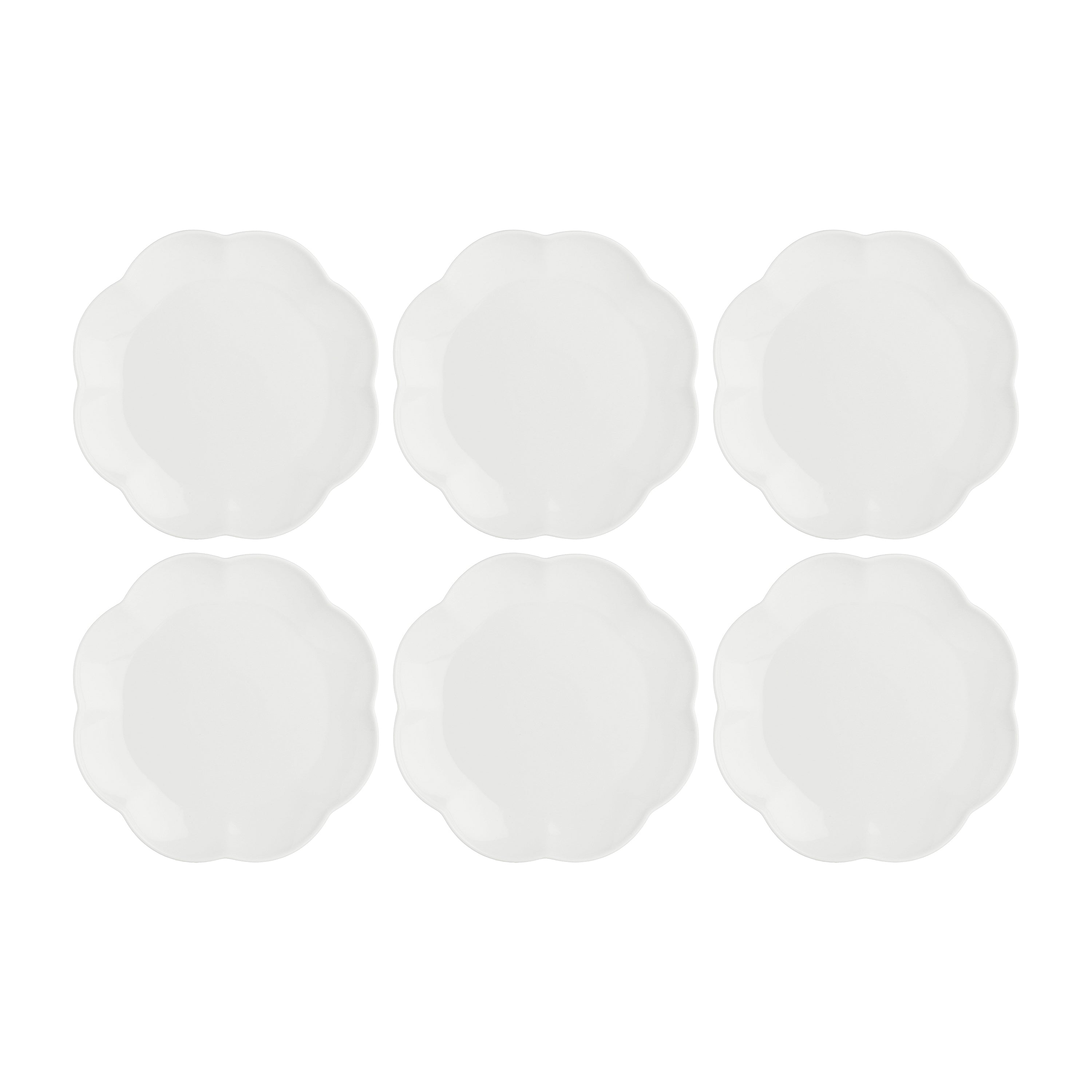 PETAL EDGE WHITE DESSERT PLATE