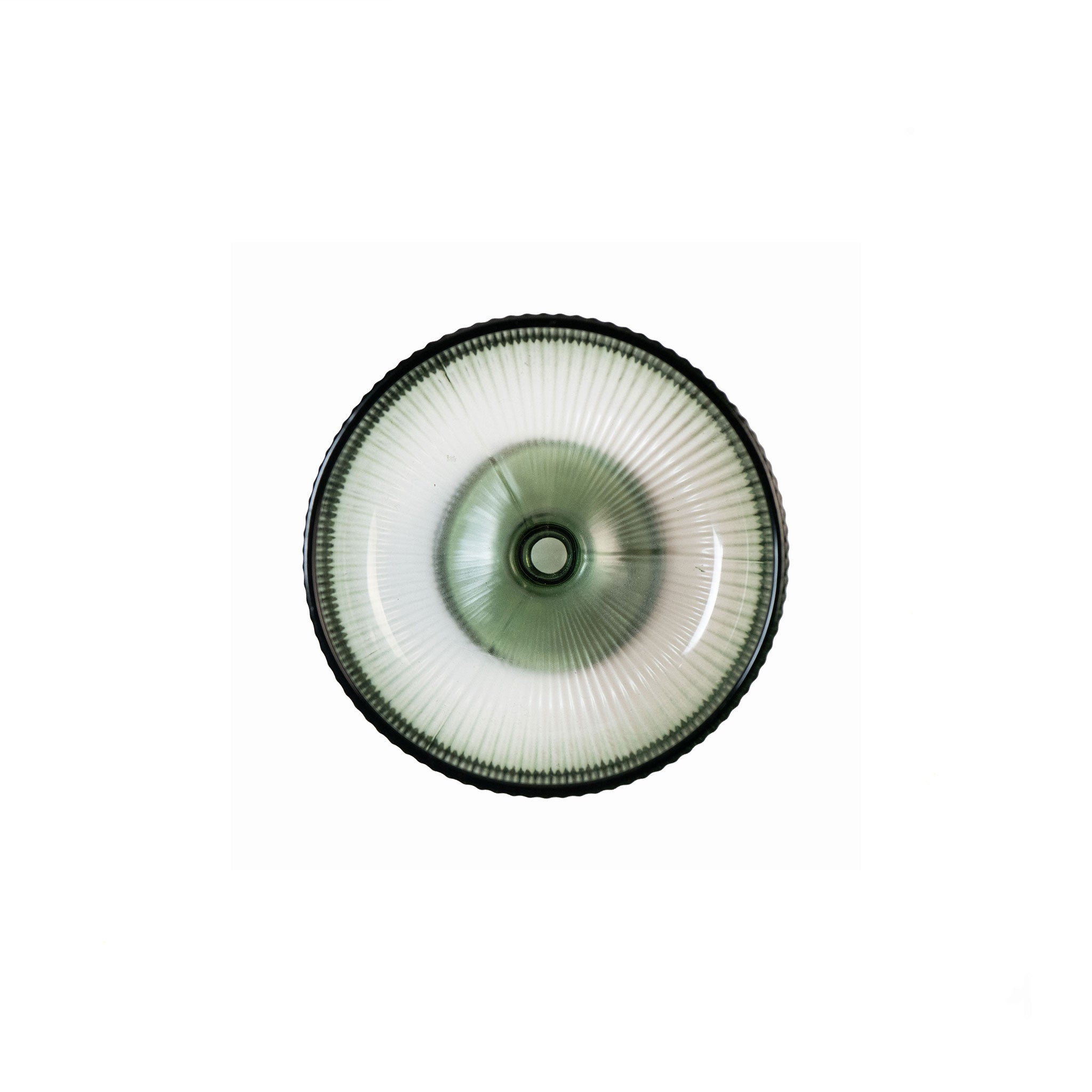 GREEN RIBBED CHAMPAGNE SAUCER