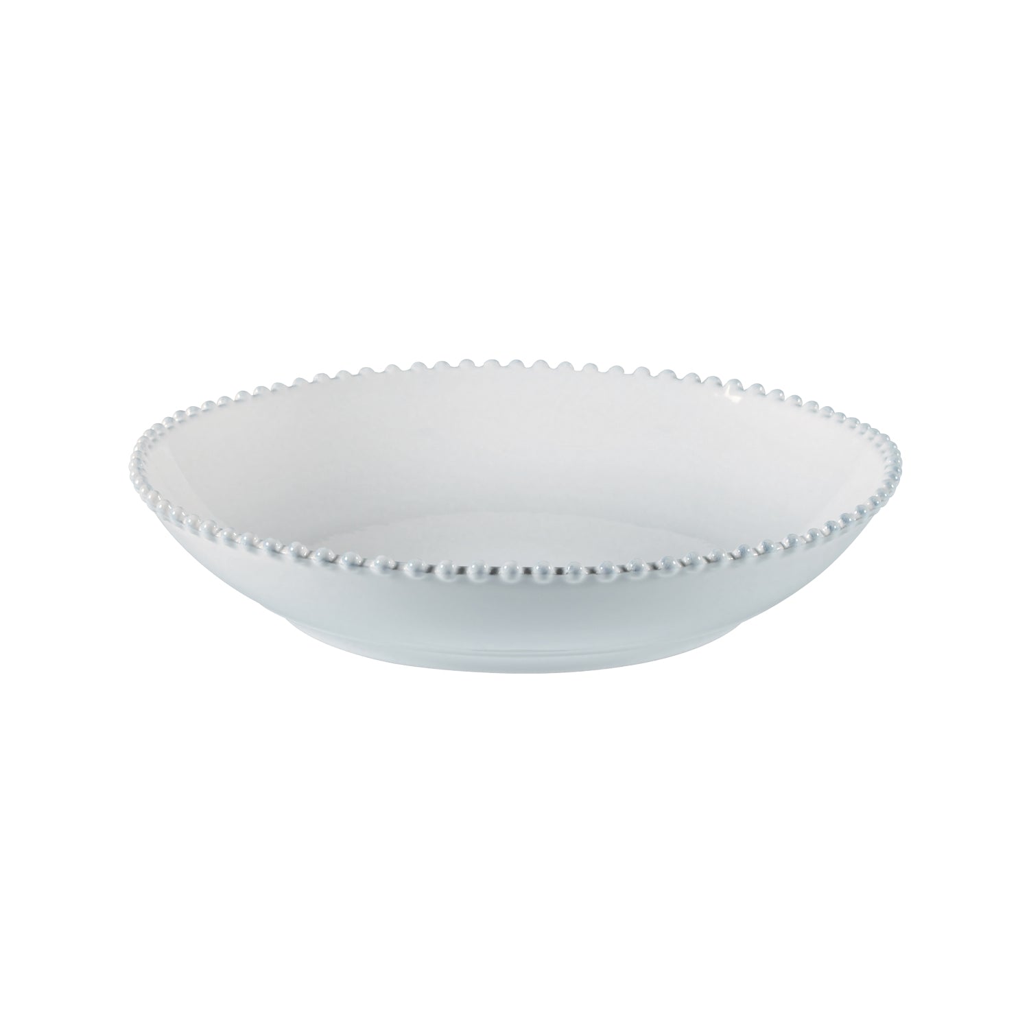 WHITE CHINA BOBBLE EDGE SERVING PASTA BOWL