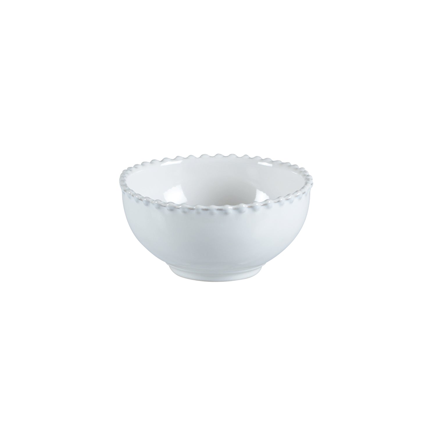 WHITE CHINA BOBBLE EDGE CEREAL BOWL