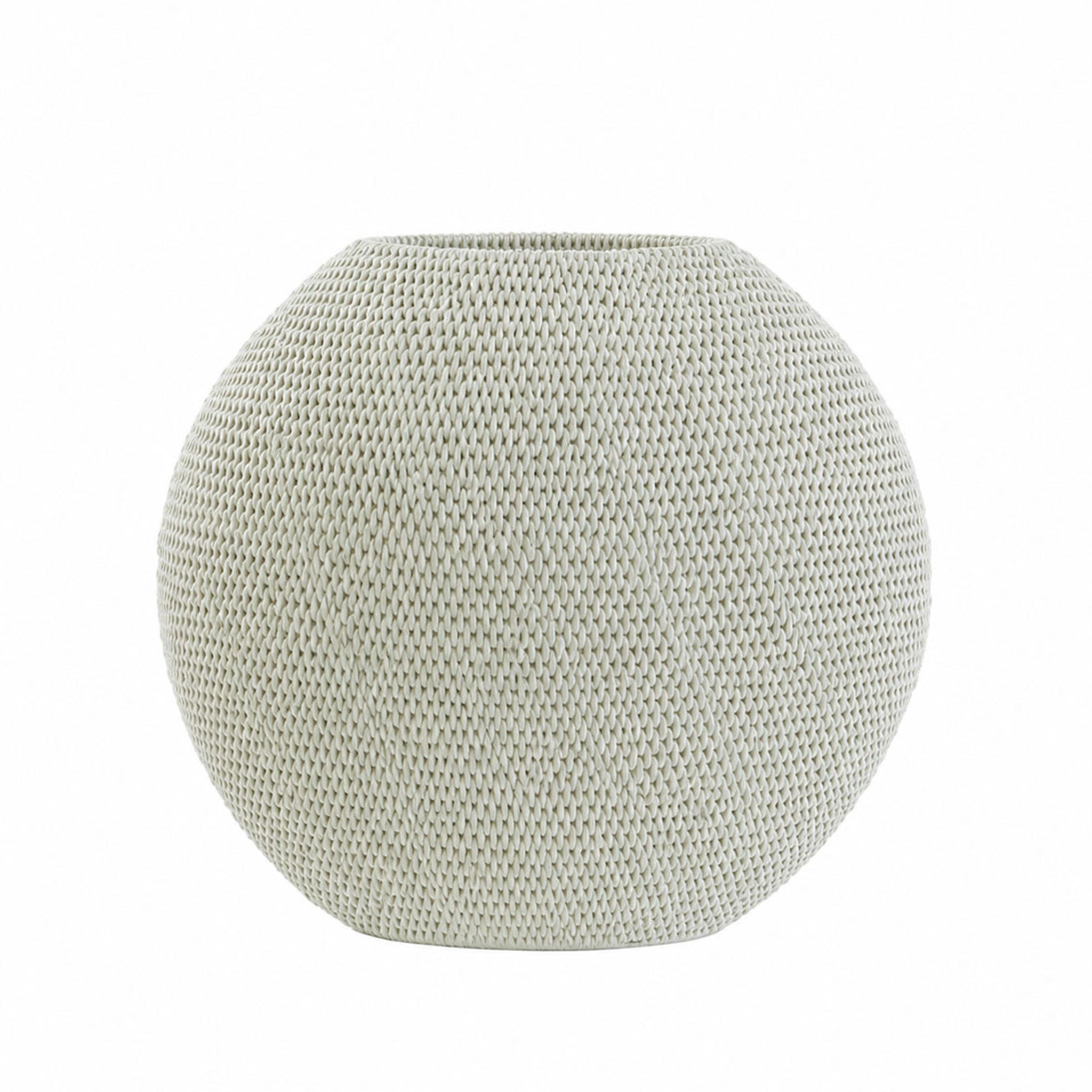 ROUND FLAT VASE - SAND - S
