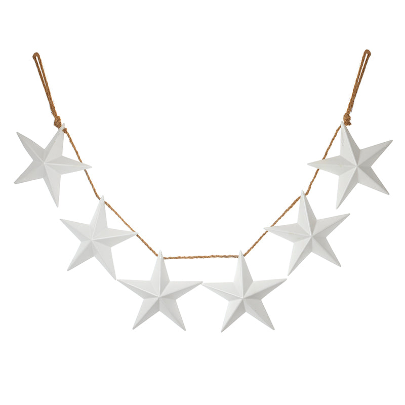 WHITE METAL STAR GARLAND