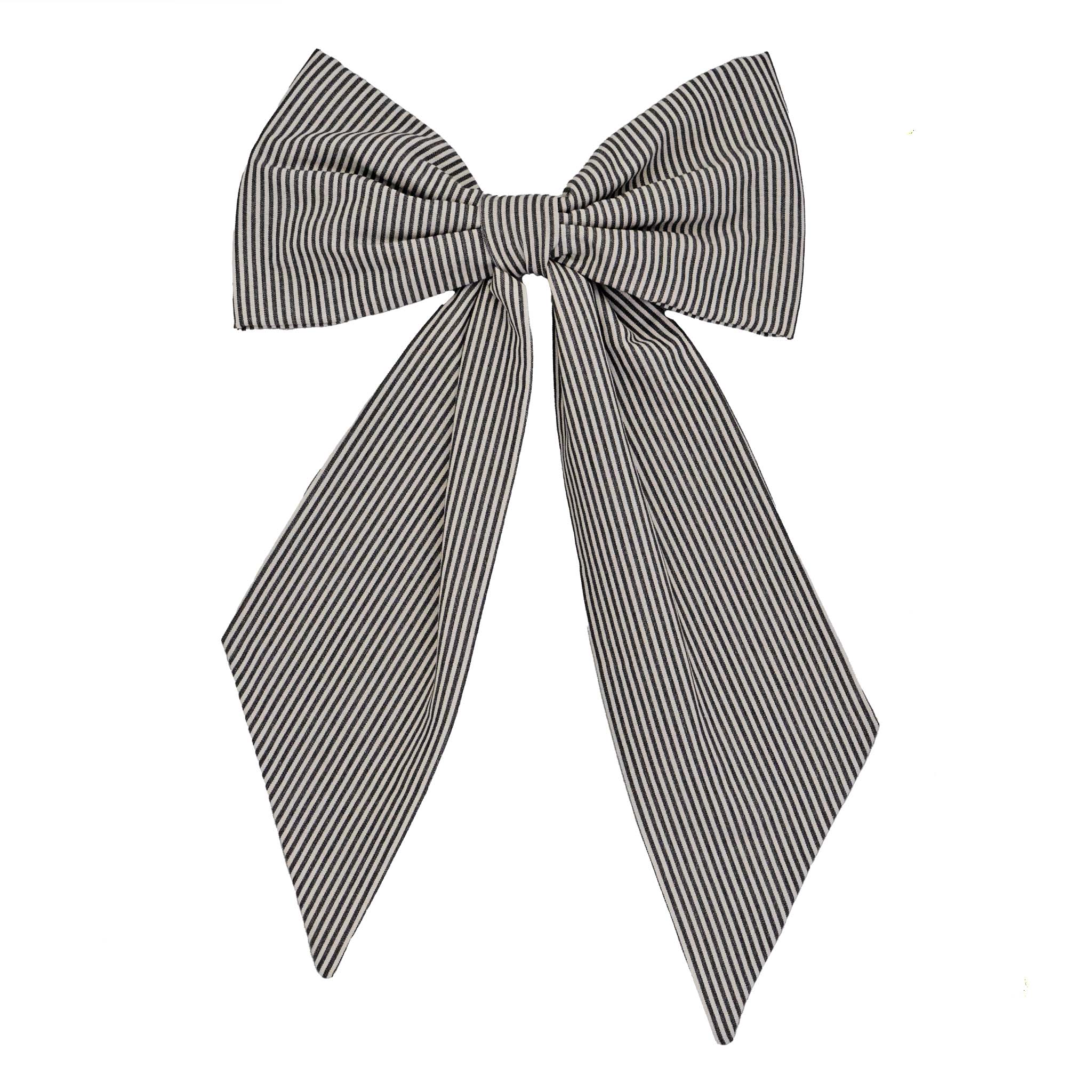 LATHAMS EXCLUSIVE GIANT BOW BLACK AND WHITE STRIPE