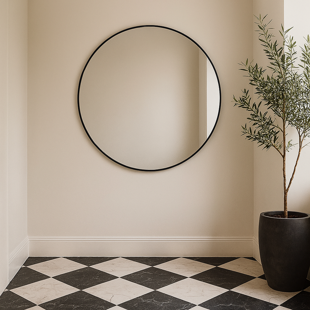 BLACK ROUND MIRROR