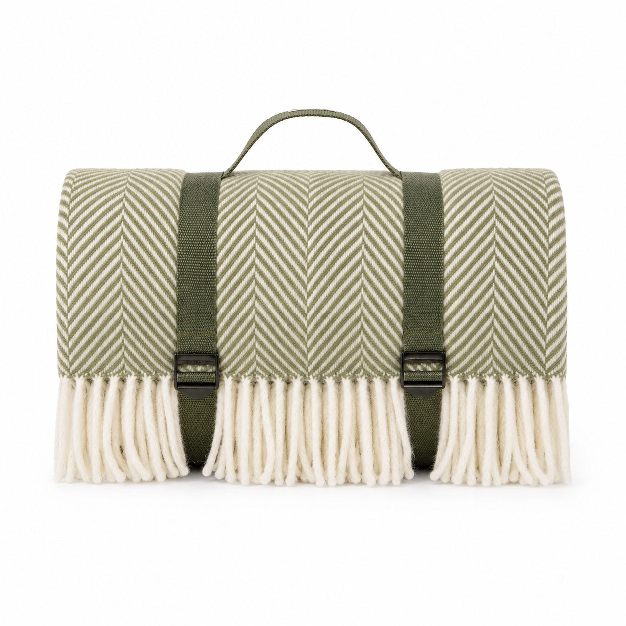 PICNIC THROW - FISHBONE OLIVE