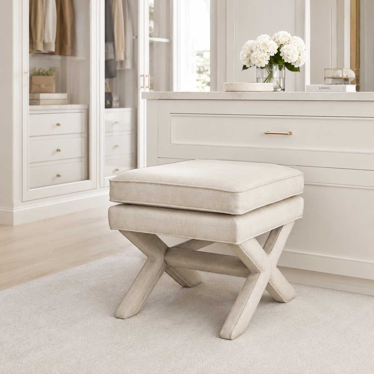 CROSS MY HEART STOOL - TAUPE OR DOVE GREY