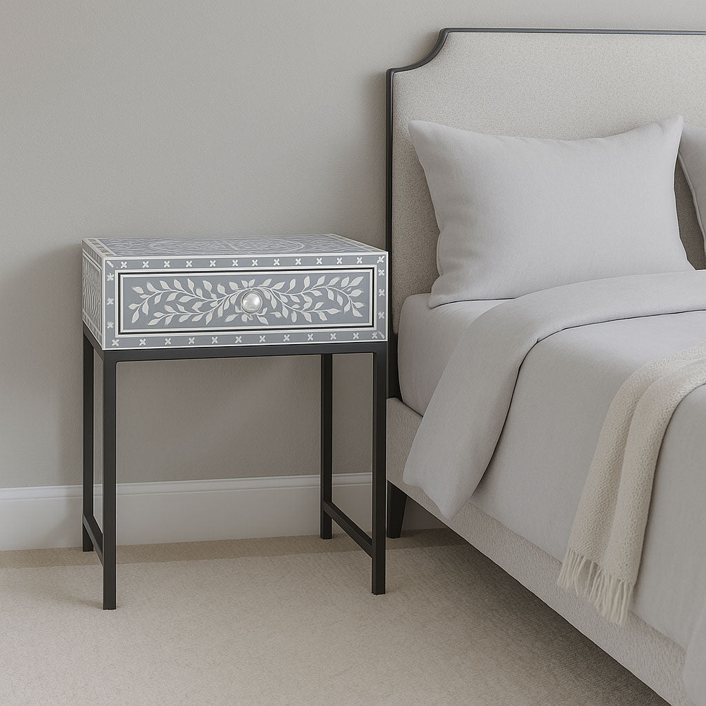 DAINTY 1 DRAWER SIDE TABLE GREY