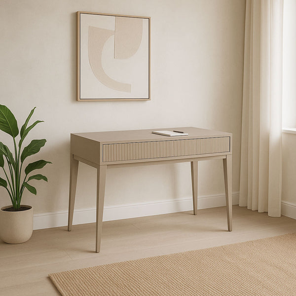 FLUTED DRESSING TABLE - STONE GREY