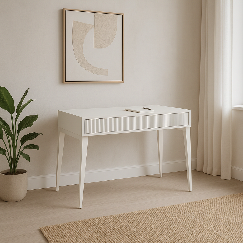 FLUTED DRESSING TABLE - ANTIQUE WHITE