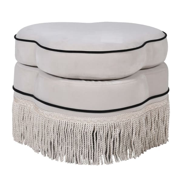 FRINGED IVORY STOOL