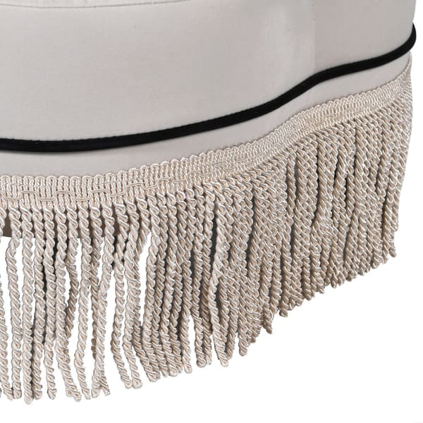 FRINGED IVORY STOOL