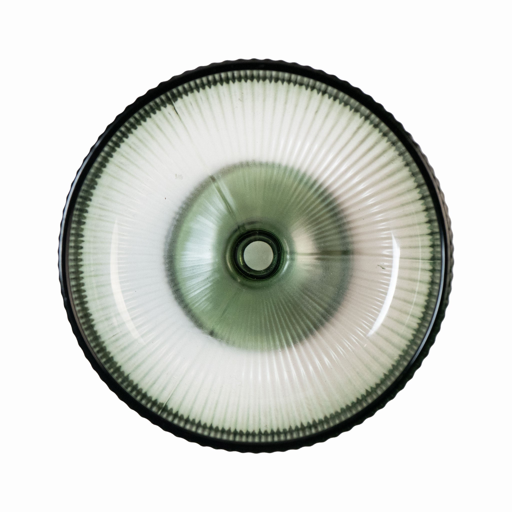 GREEN RIBBED CHAMPAGNE SAUCER