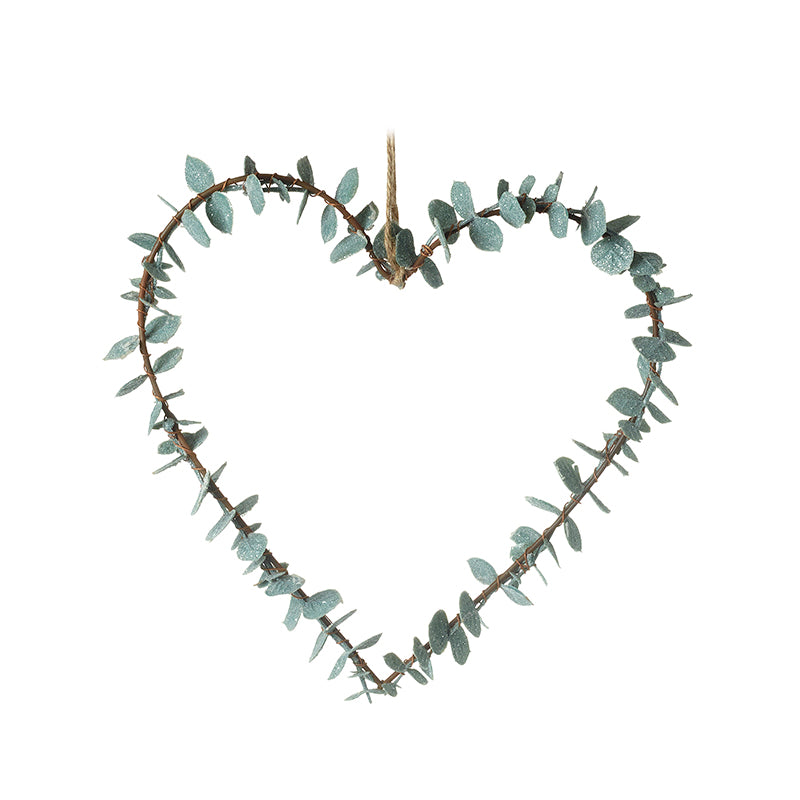 HEART WREATH WITH GREEN LEAVES