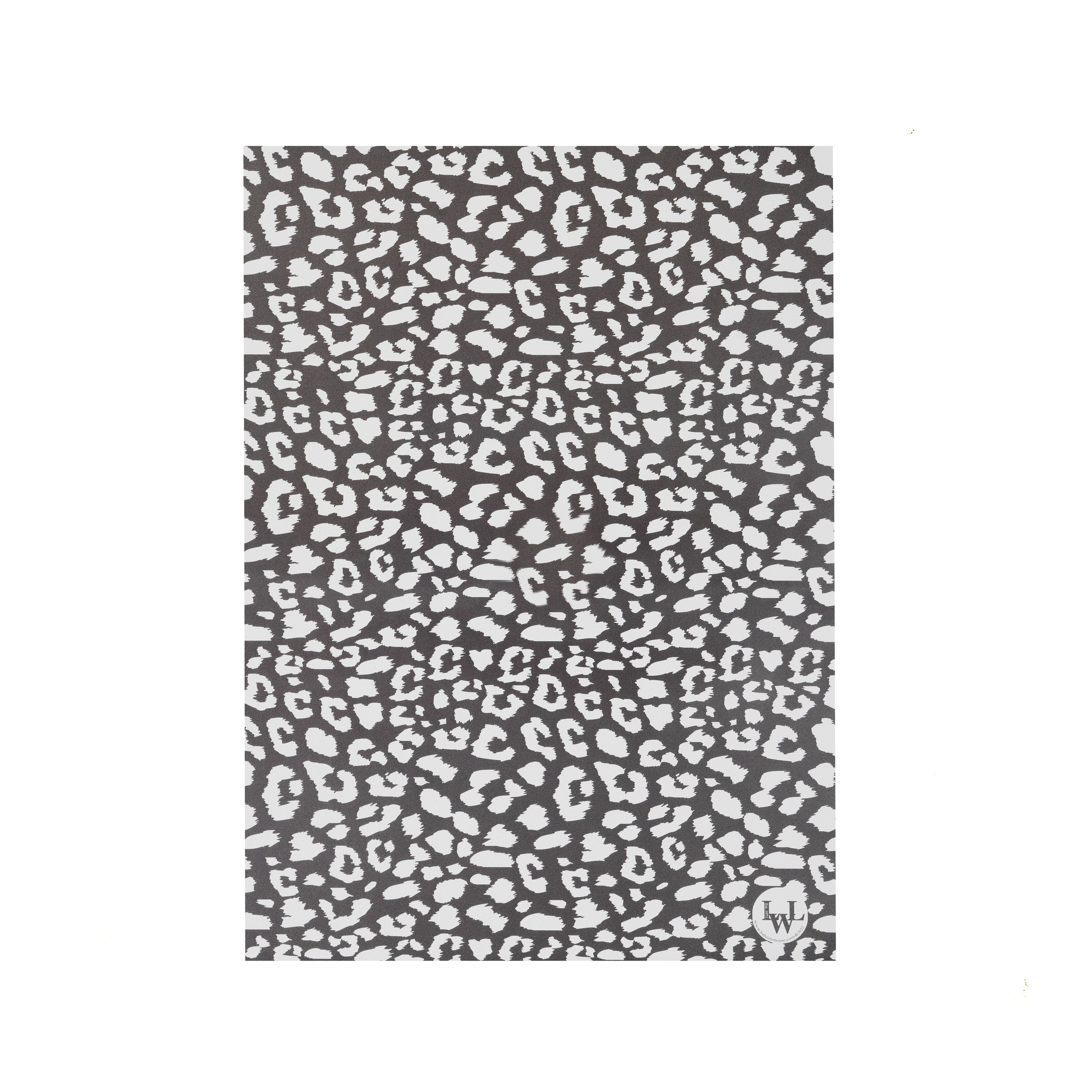 White Leopard Print on Grey Wrapping Paper