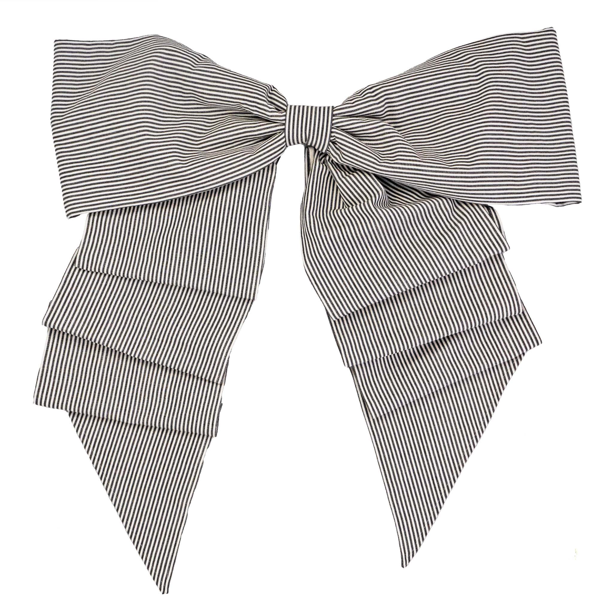Majestic Black & White Striped Bow – Handmade (Pre-Order by 15th Nov)