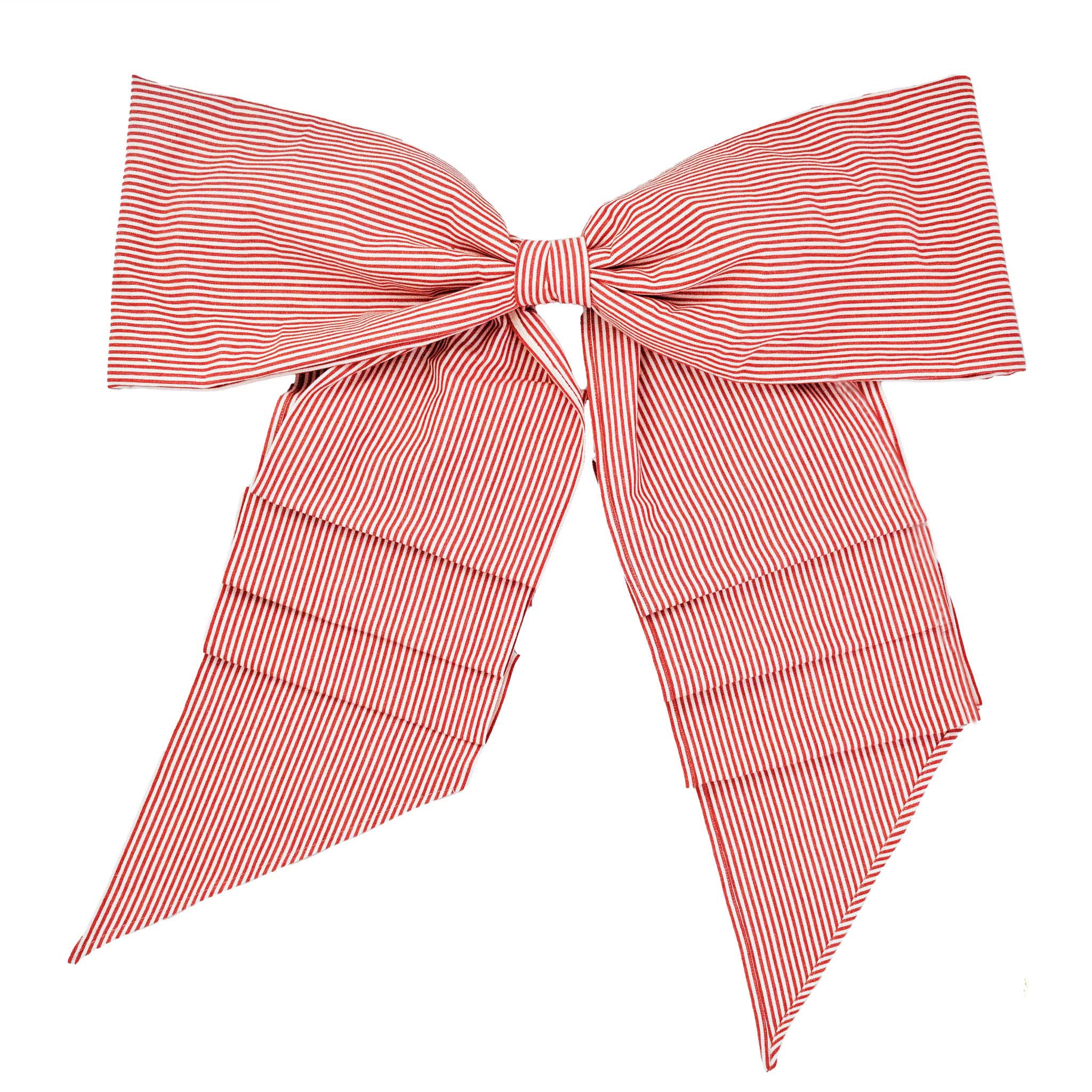 Majestic Red & White Striped Bow – Handmade (Pre-Order by 15th Nov)